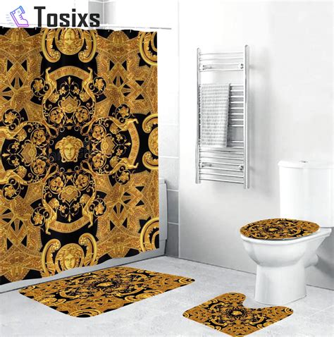 accessori bagno versace gold usato|Luxury and Designer Bath Linen Sets .